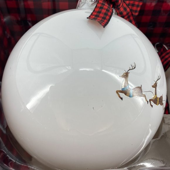 RAE DUNN. Santa Claus and Snowman Glass Christmas Ornaments-Gift Set - Picture 9 of 11